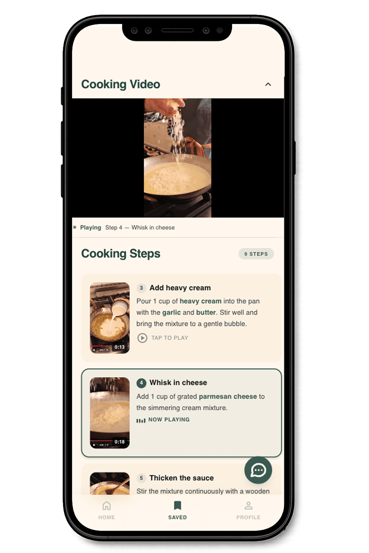 Synced Cooking Steps