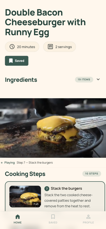 Recipe card preview